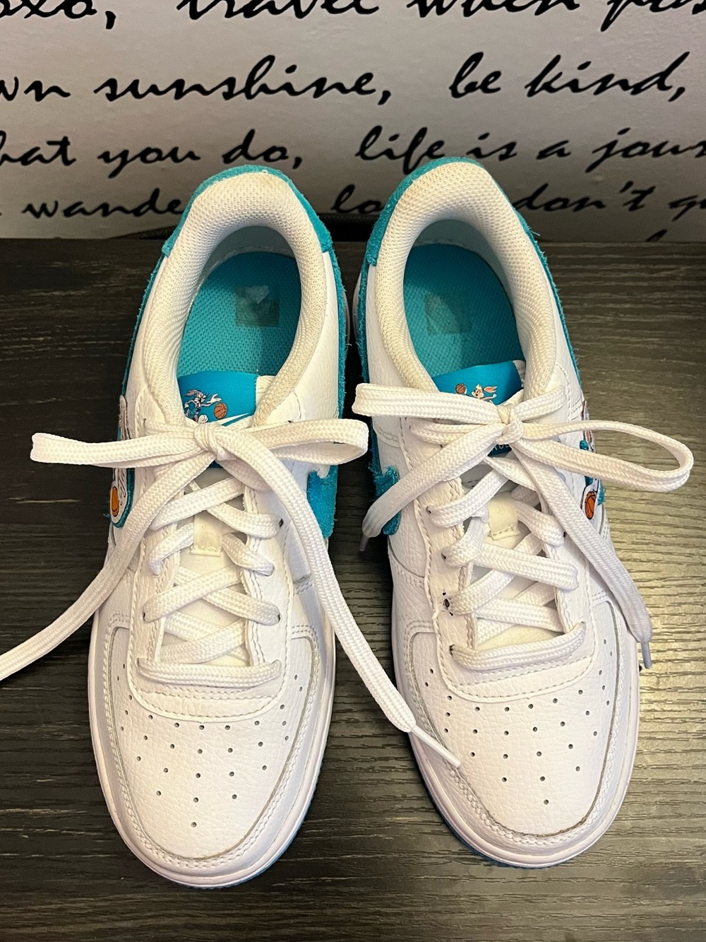 Nike Air Force 1 Low “Hare” Space Jam Sneaker (Youth)